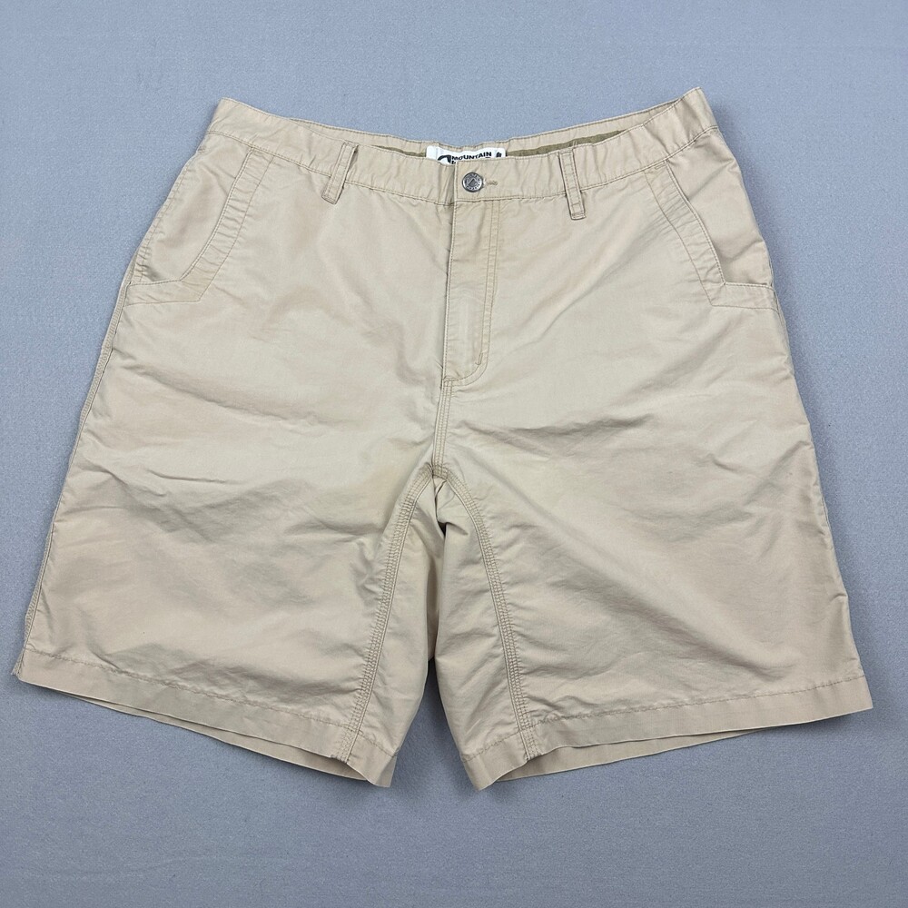 Mountain Khakis Shorts Men 38 Beige Solid Chino Tactical Hiking Travel *